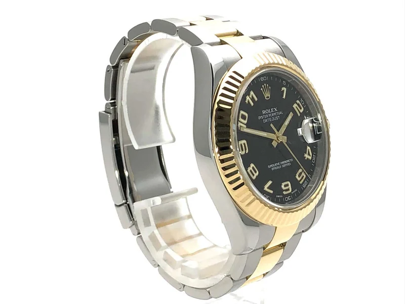 Rolex Datejust II 41 116333 Edelstahl Gelbgold Schwarz Arabisch LC100 aus 2015