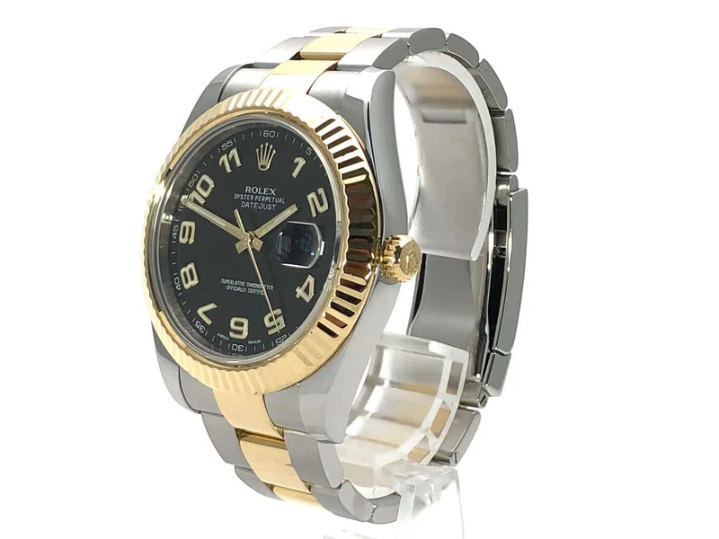 Rolex Datejust II 41 116333 Edelstahl Gelbgold Schwarz Arabisch LC100 aus 2015