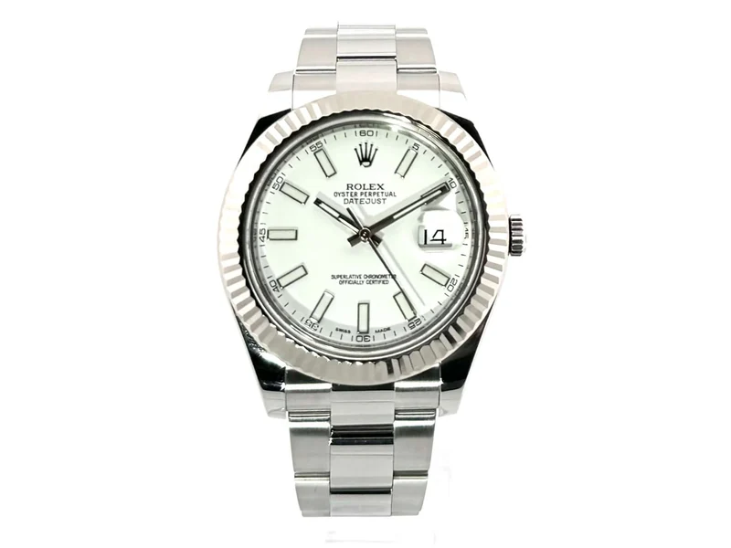 Rolex Datejust II 41 Edelstahl Weißgold 116334 Weiß