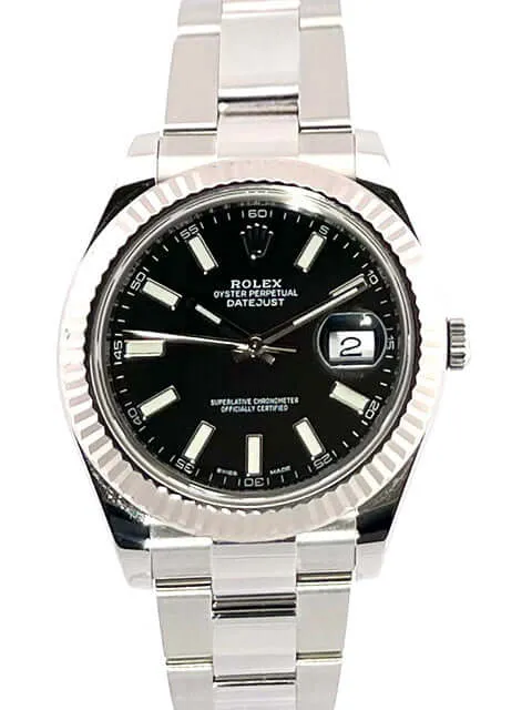 Rolex Datejust II Edelstahl Weißgold 116334 Schwarz