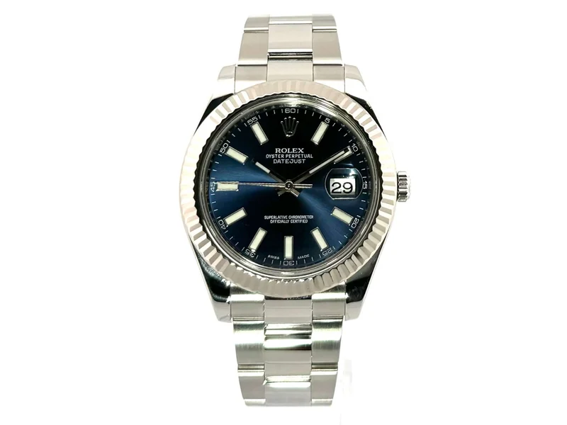 Rolex Datejust II 41 Edelstahl Weißgold 116334 Blau