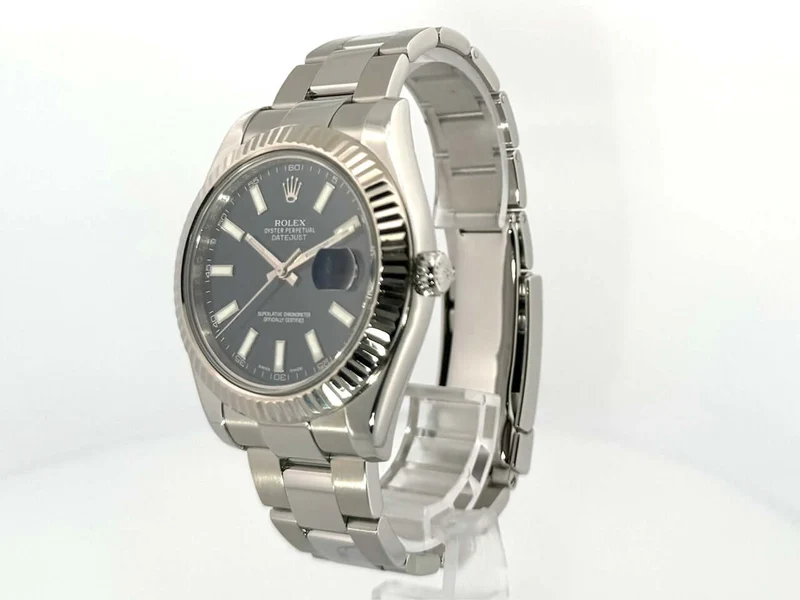 Rolex Datejust II 41 Edelstahl Weißgold 116334 Blau