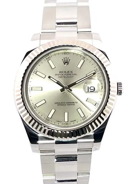 Rolex Datejust II Edelstahl Weißgold 116334 Silber