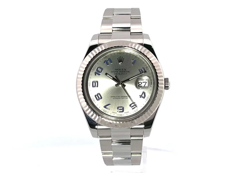 Rolex Datejust II Edelstahl Weißgold 116334 Rhodium Arabisch
