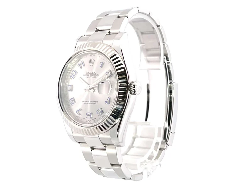 Rolex Datejust II Edelstahl Weißgold 116334 Rhodium Arabisch