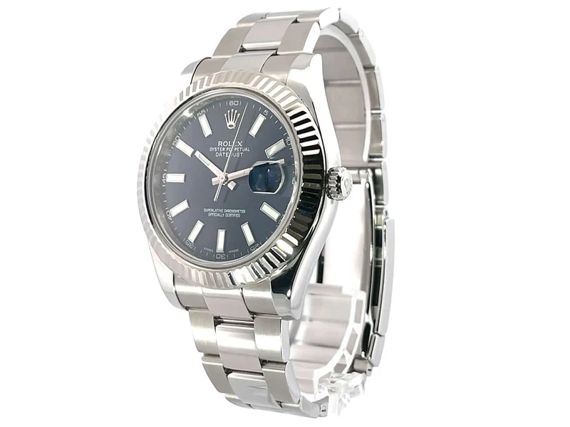 Rolex Datejust II 41 Edelstahl Weißgold 116334 Blau aus 2011 LC100