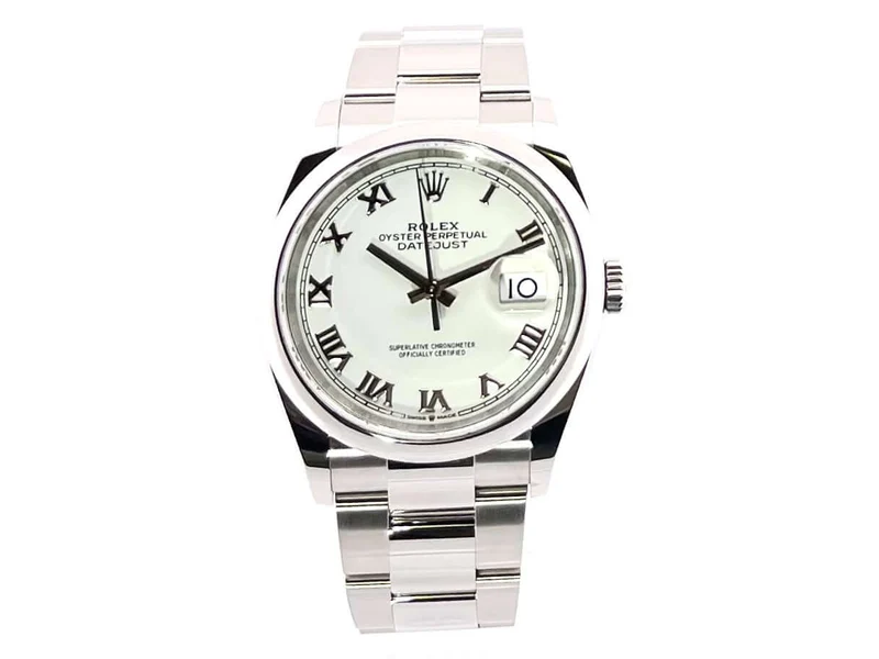 Rolex Datejust 36 Oystersteel 126200 Weiß Römisch