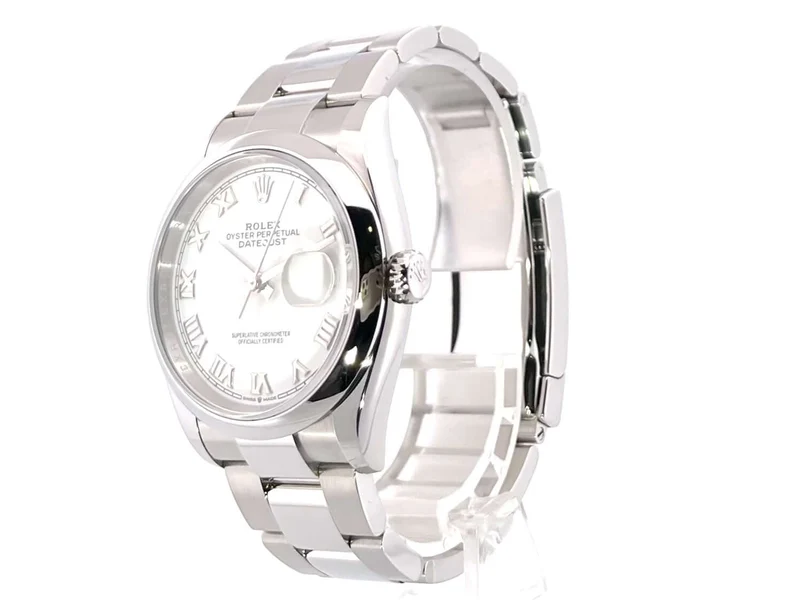 Rolex Datejust 36 Oystersteel 126200 Weiß Römisch