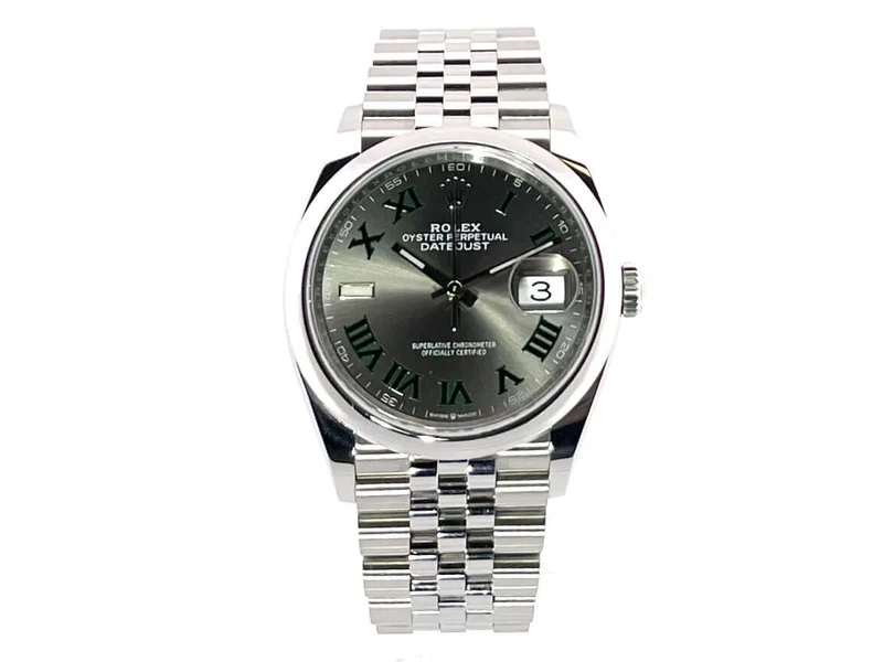 Rolex Datejust 36 Oystersteel 126200 Schiefergrau Römisch Jubile-Band