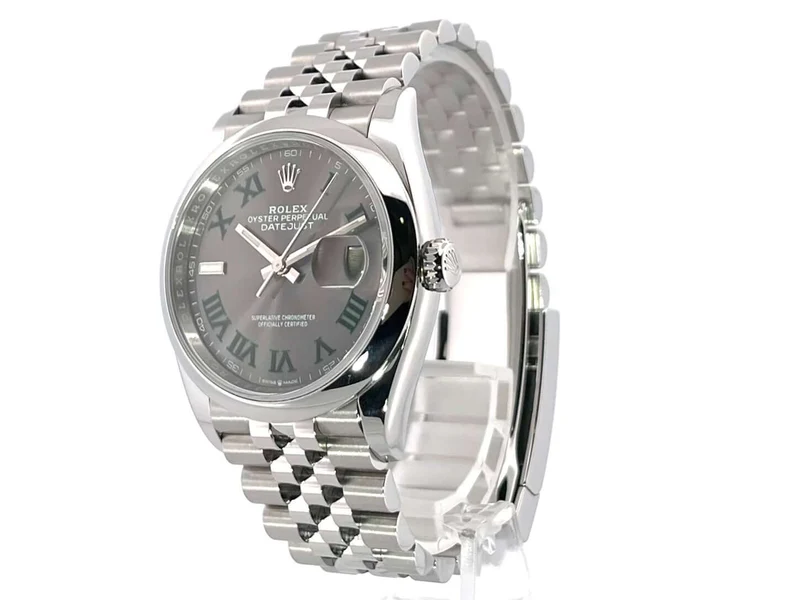 Rolex Datejust 36 Oystersteel 126200 Schiefergrau Römisch Jubile-Band