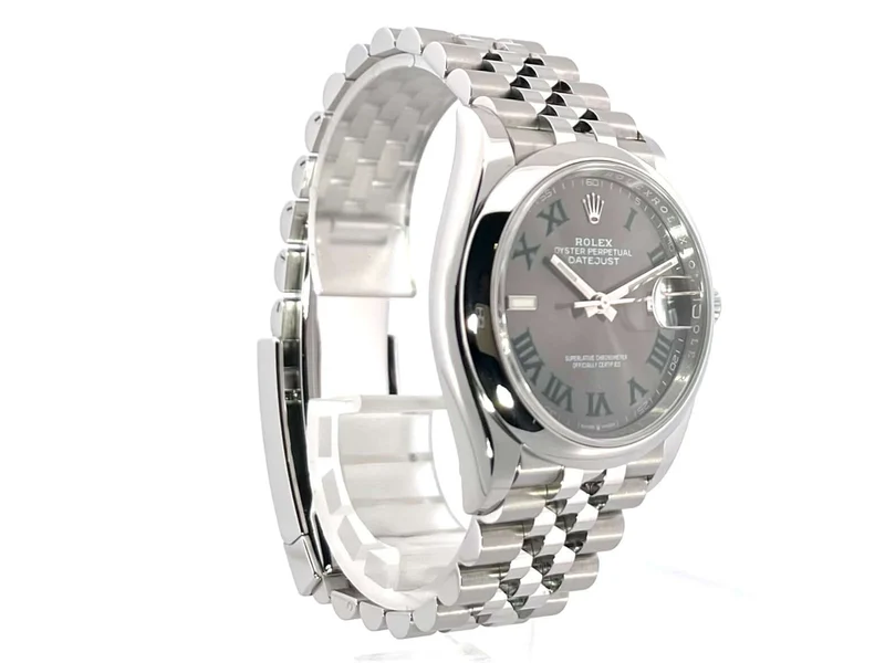 Rolex Datejust 36 Oystersteel 126200 Schiefergrau Römisch Jubile-Band