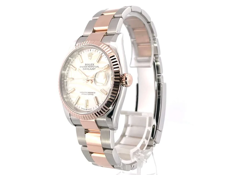 Rolex Datejust 36 Oystersteel - Everose-Gold 126231 Silber Palmenmuster