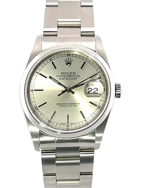 Rolex Datejust 36 Edelstahl 16200 Silber