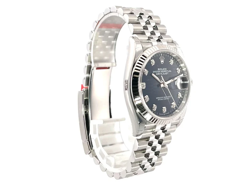 Rolex Datejust 36 Oystersteel Weißgold 126234 Blau Riffel Diamant Jubile-Band