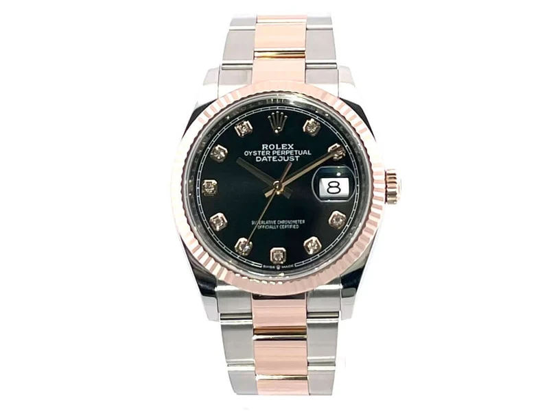 Rolex Datejust 36 Oystersteel Everose-Gold 126231 Schwarz Diamant