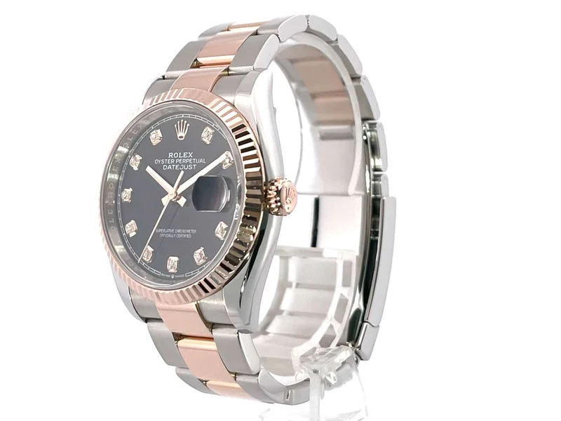 Rolex Datejust 36 Oystersteel Everose-Gold 126231 Schwarz Diamant