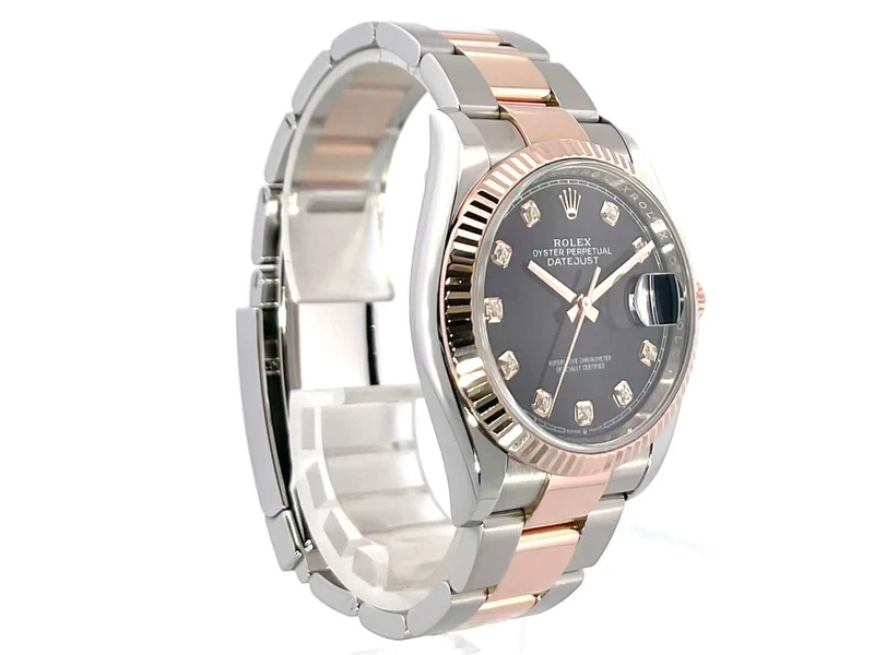 Rolex Datejust 36 Oystersteel Everose-Gold 126231 Schwarz Diamant