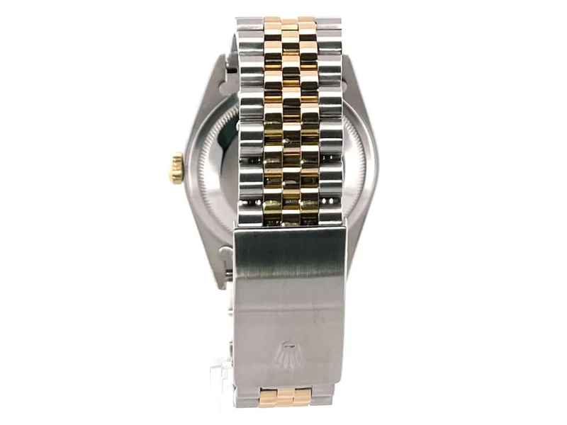 Rolex Datejust 36 Edelstahl Gelbgold 16233 Weiß Römisch Jubile-Band