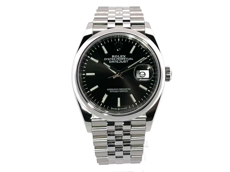 Rolex Datejust 36 Oystersteel 126200 Schwarz Jubile-Band