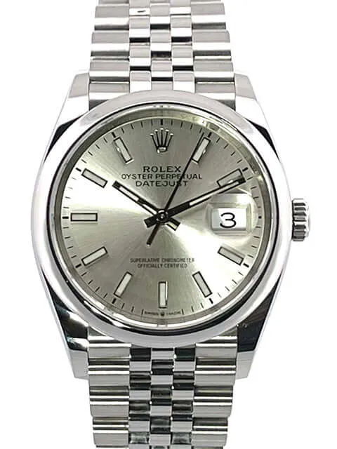Rolex Datejust 36 Oystersteel 126200 Silber Jubile-Band 2019 LC100