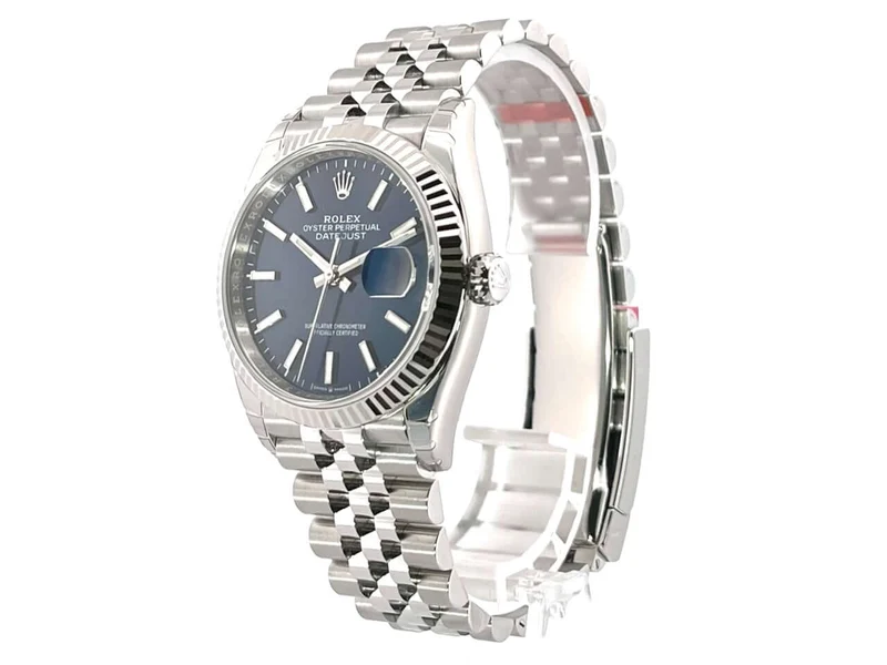 Rolex Datejust 36 Oystersteel Weißgold 126234 Blau Jubile-Band verklebt