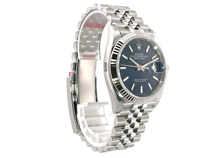Rolex Datejust 36 Oystersteel Weißgold 126234 Blau Jubile-Band verklebt
