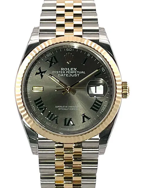 Rolex Datejust 36 Oystersteel Gelbgold 126233 Schiefergrau R Jubile-Band verklebt