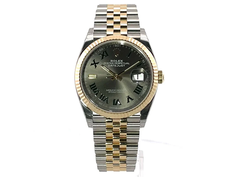 Rolex Datejust 36 Oystersteel Gelbgold 126233 Schiefergrau R Jubile-Band verklebt