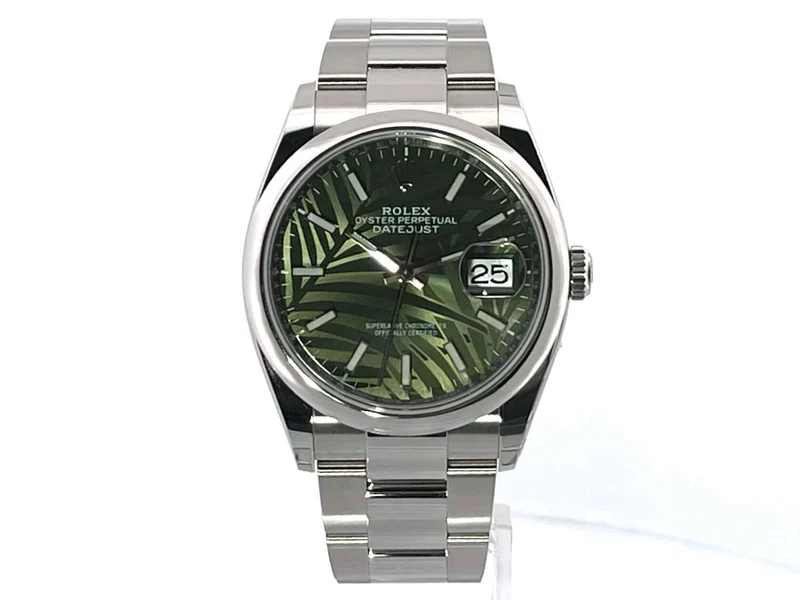 Rolex Datejust 36 Oystersteel 126200 Olivgrün Palmenmuster