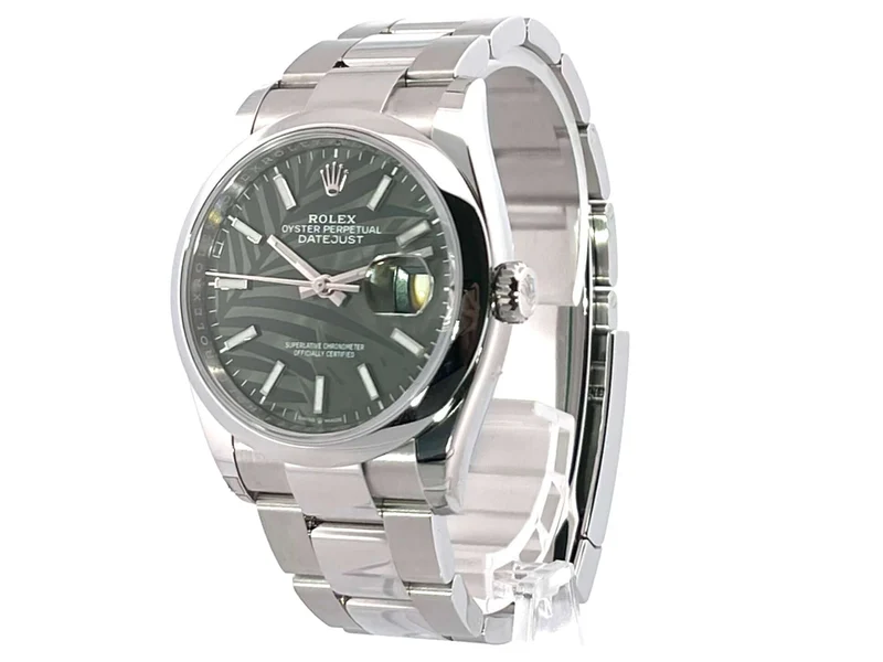 Rolex Datejust 36 Oystersteel 126200 Olivgrün Palmenmuster
