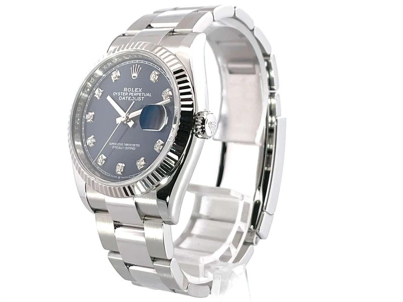 Rolex Datejust 36 Oystersteel Weißgold 126234 Blau Diamant 2020