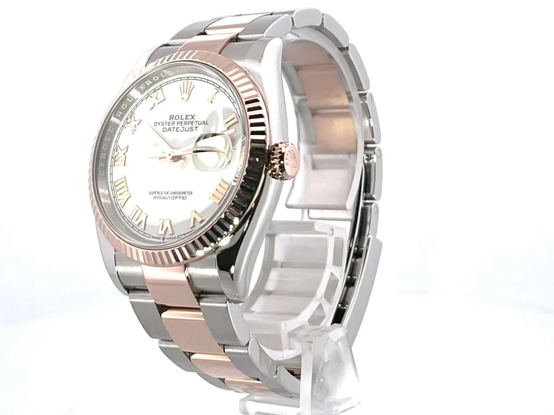 Rolex Datejust 36 Oystersteel - Everose-Gold 126231 Weiß Römisch aus 2019 LC100