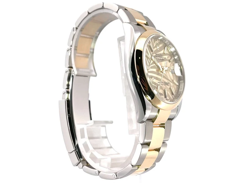 Rolex Datejust 36 Oystersteel - Gelbgold 126203 Golden Palmenmuster