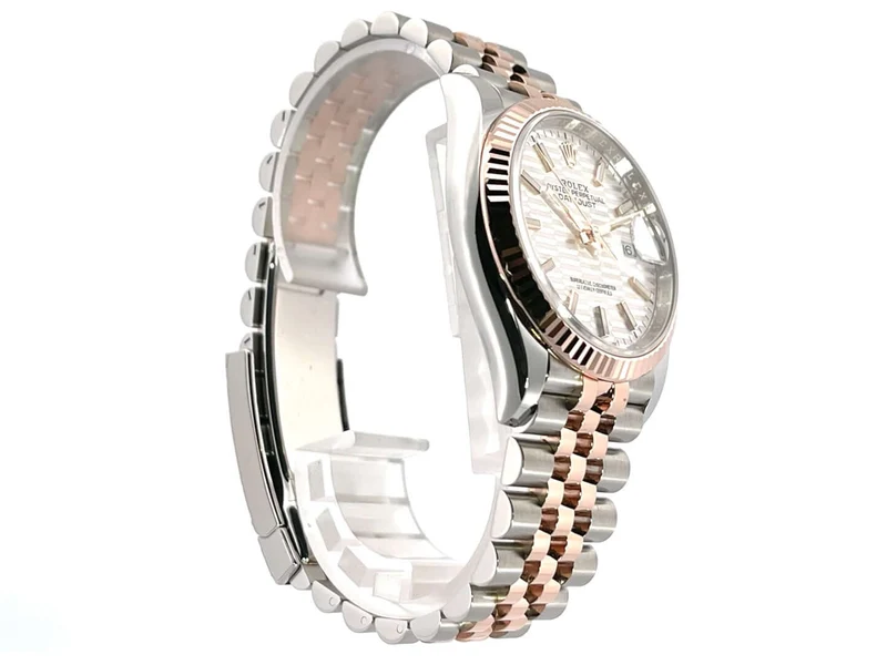 Rolex Datejust 36 Oystersteel - Everose-Gold 126231 Silber Riffelmuster Jubile-Band
