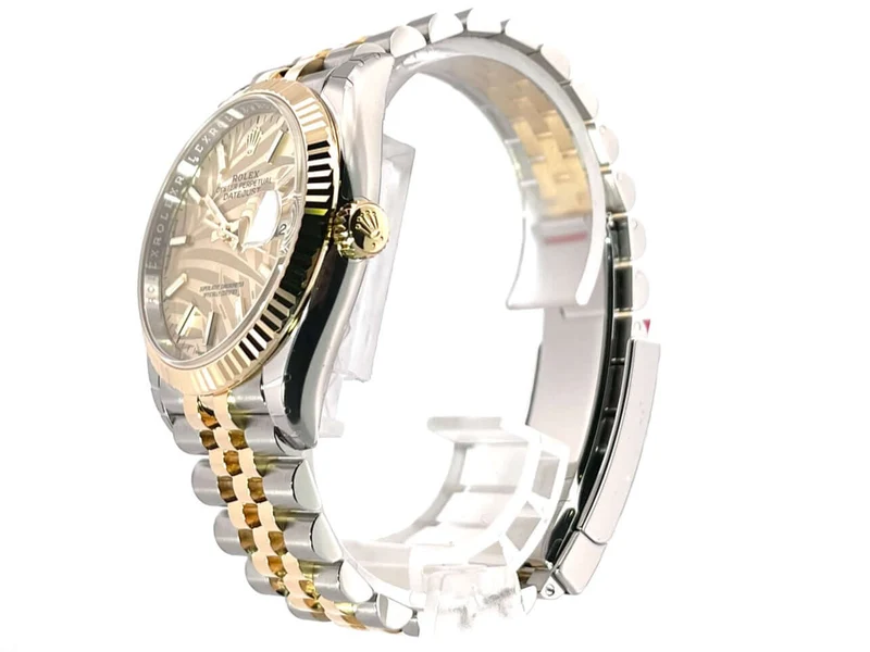 Rolex Datejust 36 Oystersteel - Gelbgold 126233 Golden Palmenmuster Jubile-Band