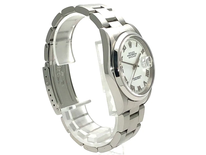 Rolex Datejust 36 Edelstahl 16200 Weiß aus 2003 LC100