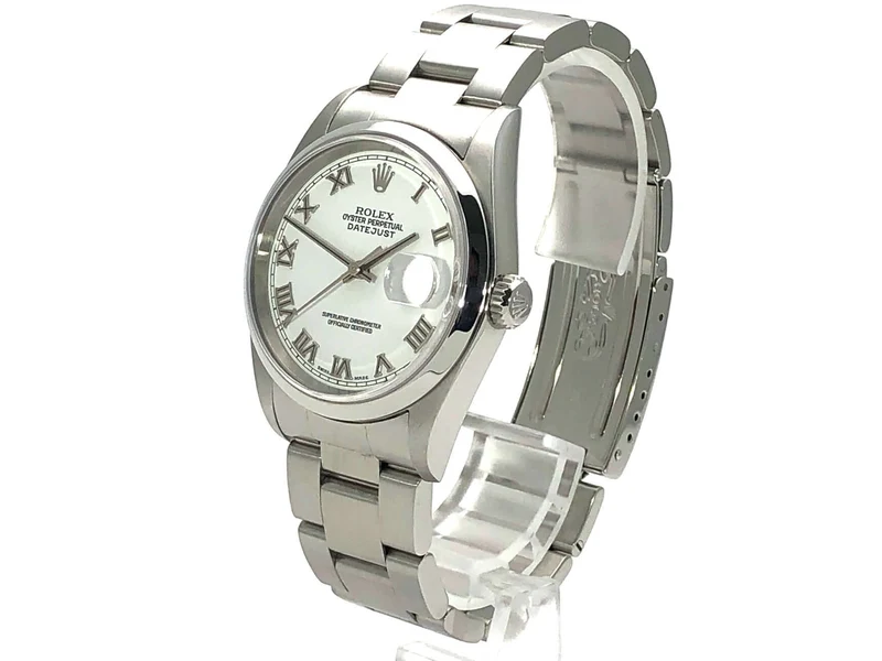 Rolex Datejust 36 Edelstahl 16200 Weiß aus 2003 LC100