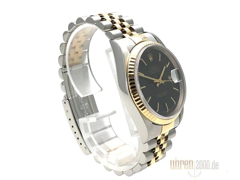 Rolex Datejust 36 Edelstahl - Gelbgold 16233 Schwarz aus 1998