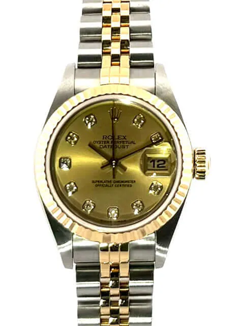 Rolex Datejust 26 Edelstahl Gelbgold 79173 Champagner Diamant Jubile-Band