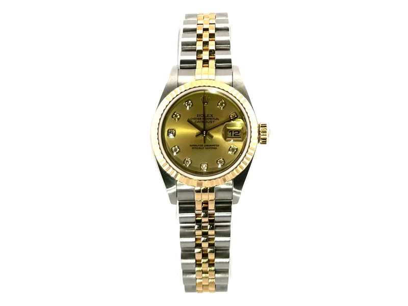 Rolex Datejust 26 Edelstahl Gelbgold 79173 Champagner Diamant Jubile-Band