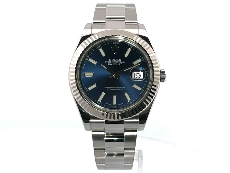 Rolex Datejust II 41 Edelstahl Weißgold 116334 Blau aus 2016