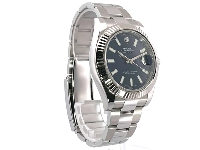 Rolex Datejust II 41 Edelstahl Weißgold 116334 Blau aus 2016