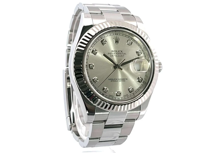 Rolex Datejust II 116334 Silber Diamant aus 2016