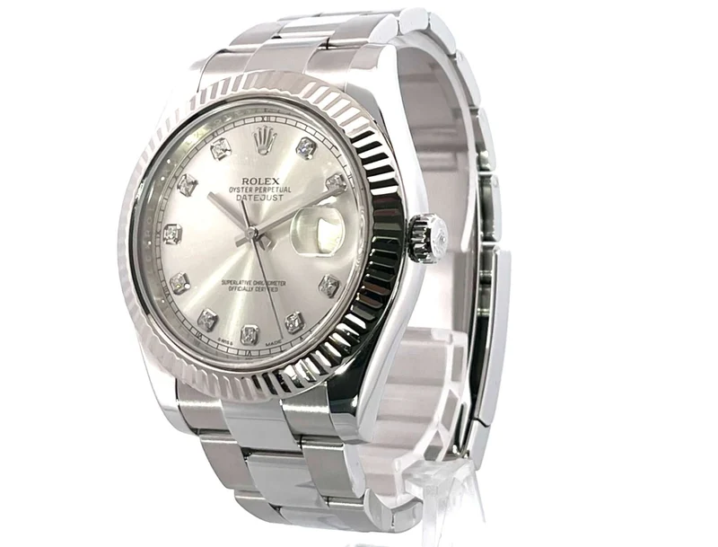 Rolex Datejust II 116334 Silber Diamant aus 2016