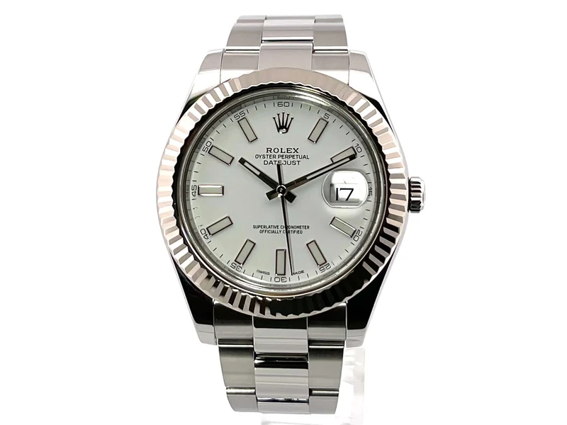 Rolex Datejust II 41 Edelstahl Weißgold 116334 Weiß aus 2016 LC100