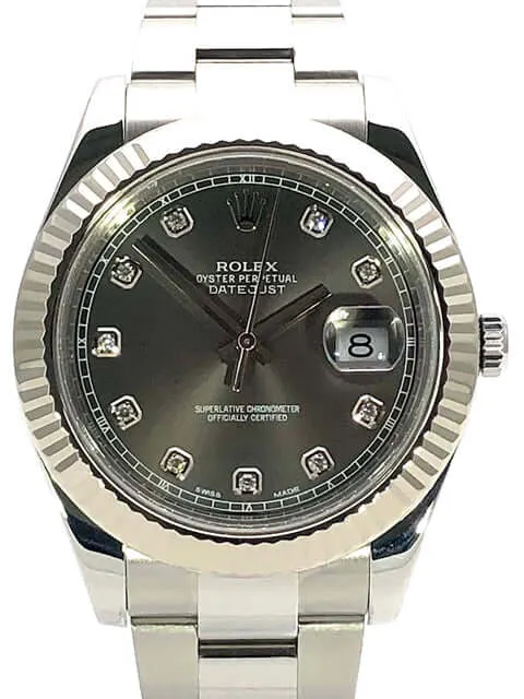 Rolex Datejust II 116334 Rhodium Diamant sehr guter Zustand