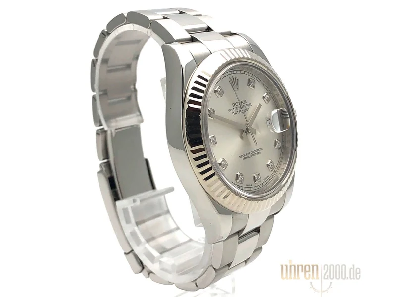 Rolex Datejust II 116334 Silber Diamant 2014 LC100 Service 2020