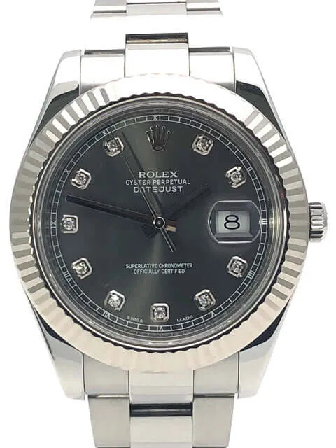 Rolex Datejust II 116334 Rhodium Diamant aus 2012 D-Papiere