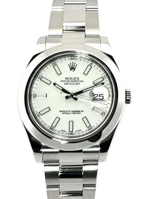 Rolex Datejust II 41 Edelstahl 116300 Weiß