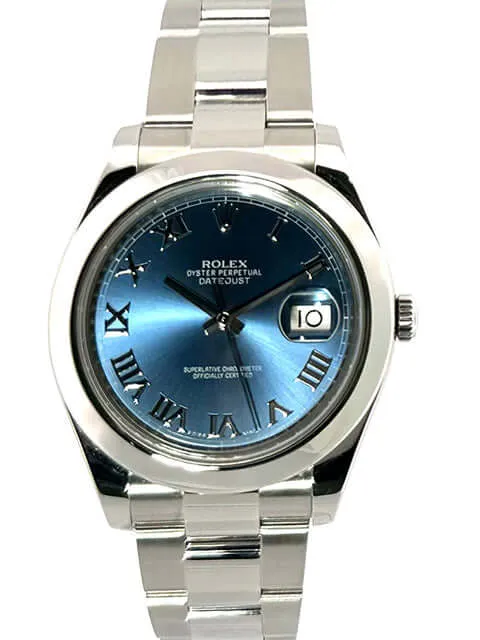 Rolex Datejust II 41 Edelstahl 116300 Blau Römisch